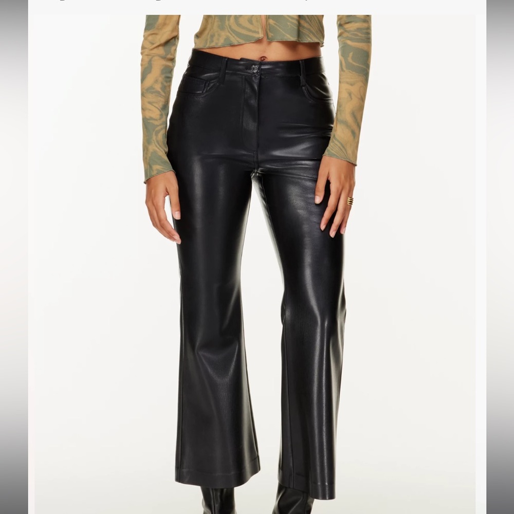 Aritzia Wilfred Melina Flare Vegan Leather Pant